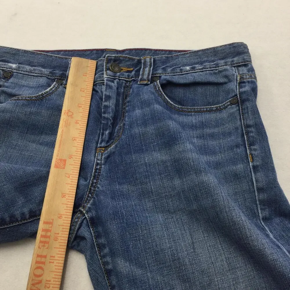Talbots Jeans Womens 14 Blue Medium Wash Straight Leg Mid Rise Denim Classic Fit